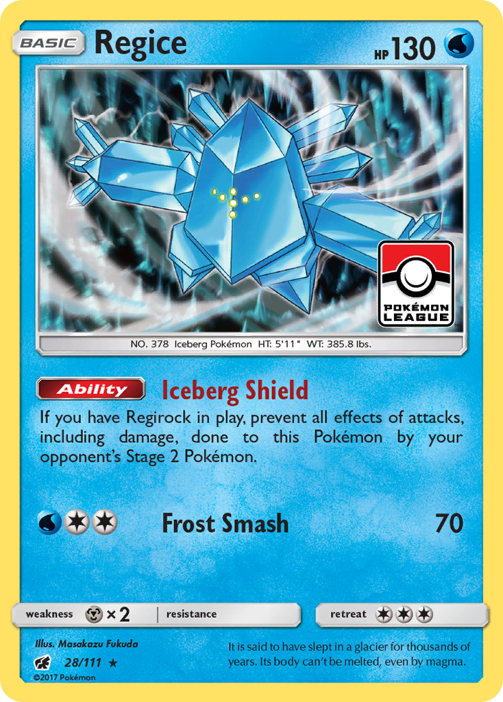 Regice 28/111, Crimson Invasion Pokémon card