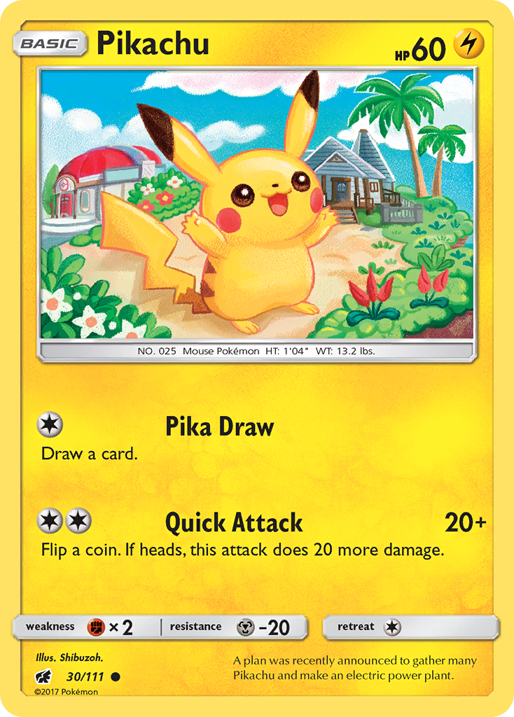 Pikachu 30/111, Crimson Invasion Pokémon card