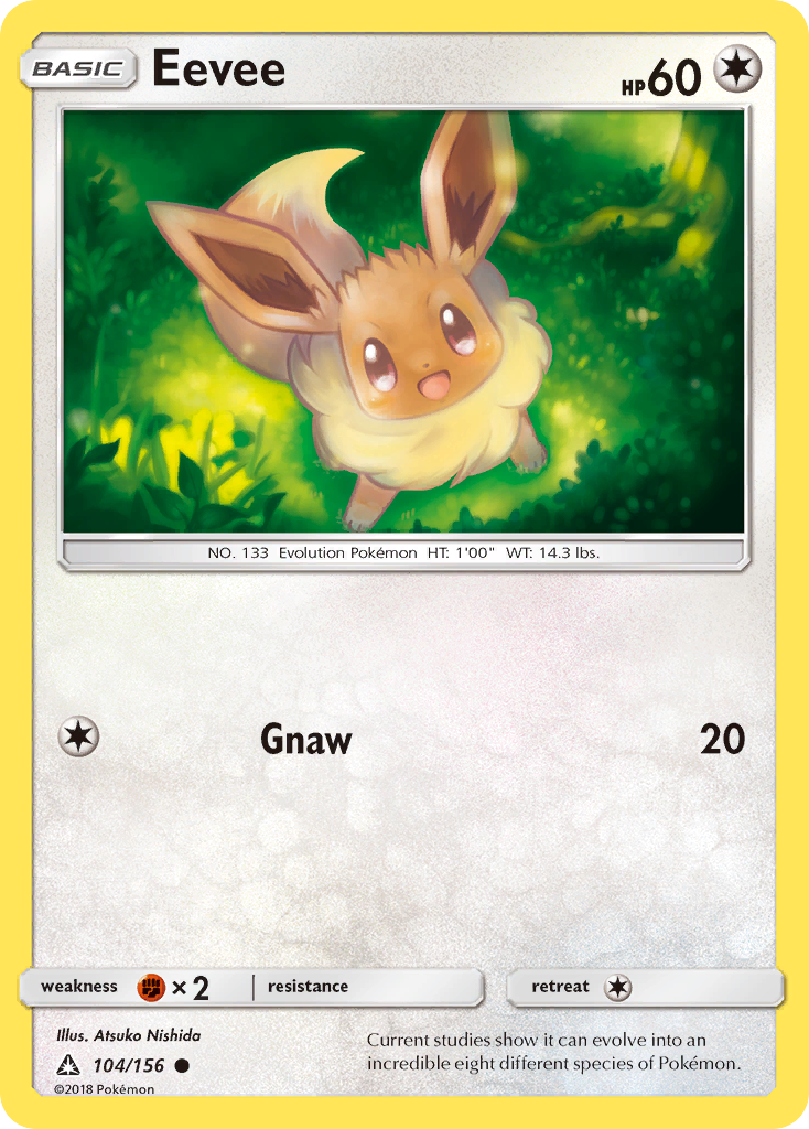 Eevee 104/156, Ultra Prism Pokémon card
