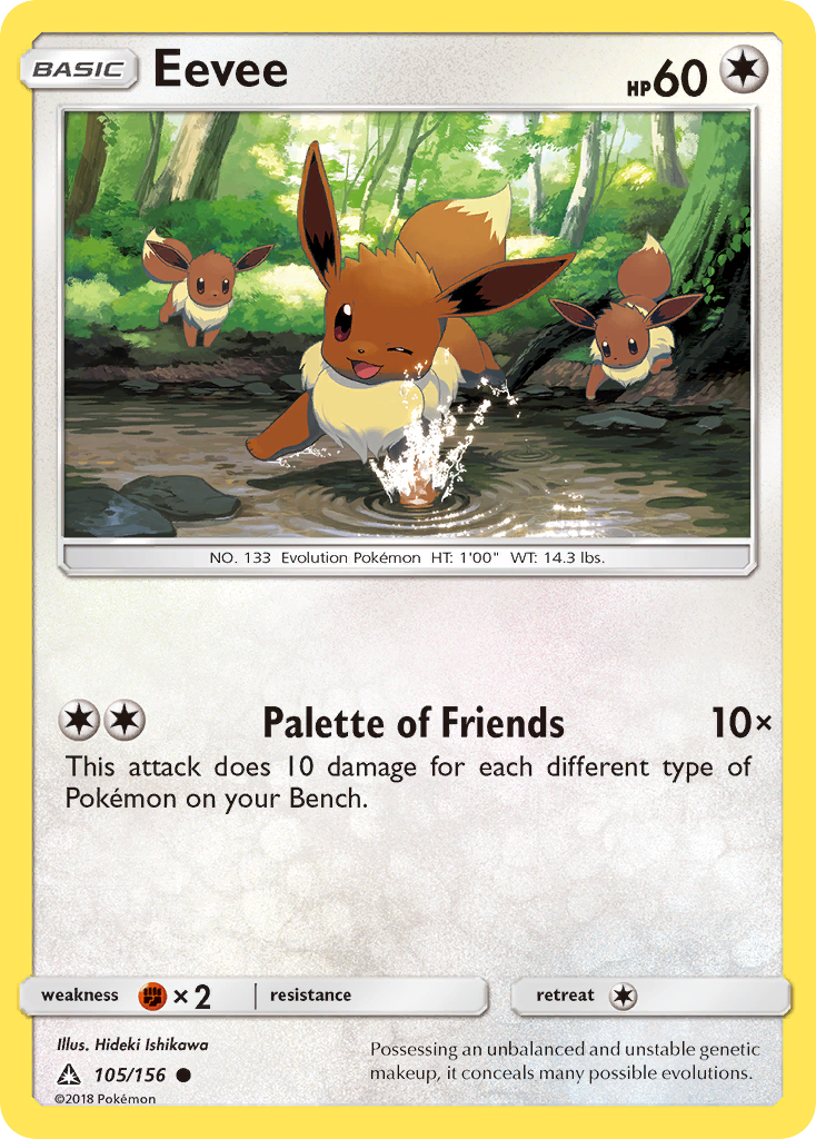 Eevee 105/156, Ultra Prism Pokémon card