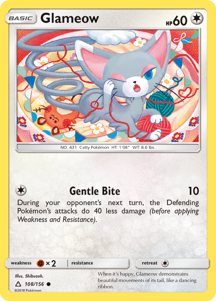 Glameow 108/156, Ultra Prism Pokémon card
