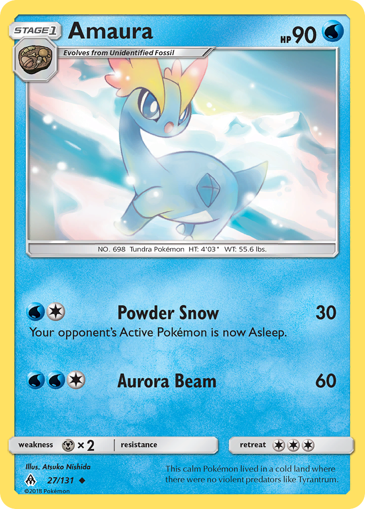 Amaura 27/131, Forbidden Light Pokémon card