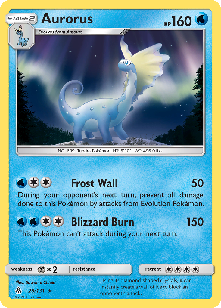 Aurorus 28/131, Forbidden Light Pokémon card