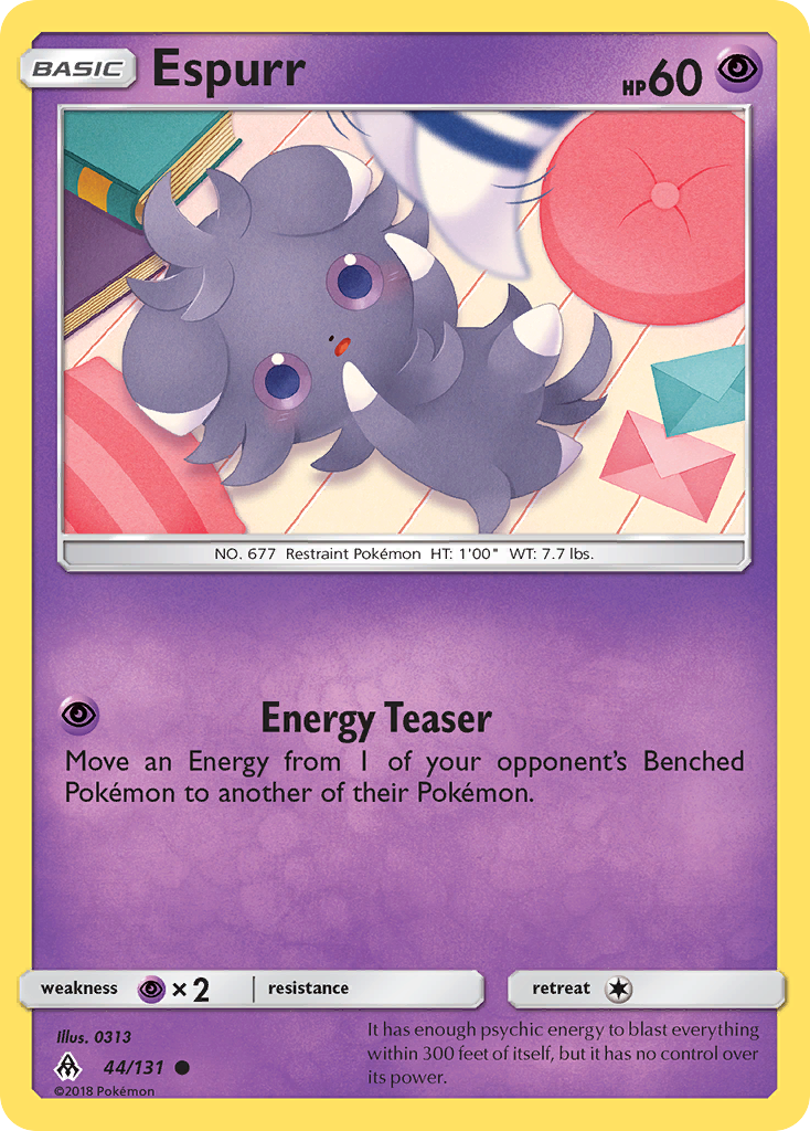 Espurr 44/131, Forbidden Light Pokémon card