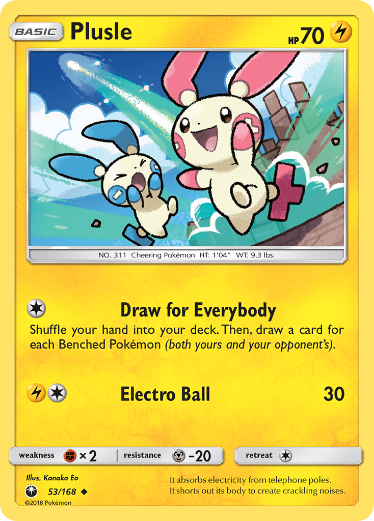 Plusle 53/168, Celestial Storm Pokémon card