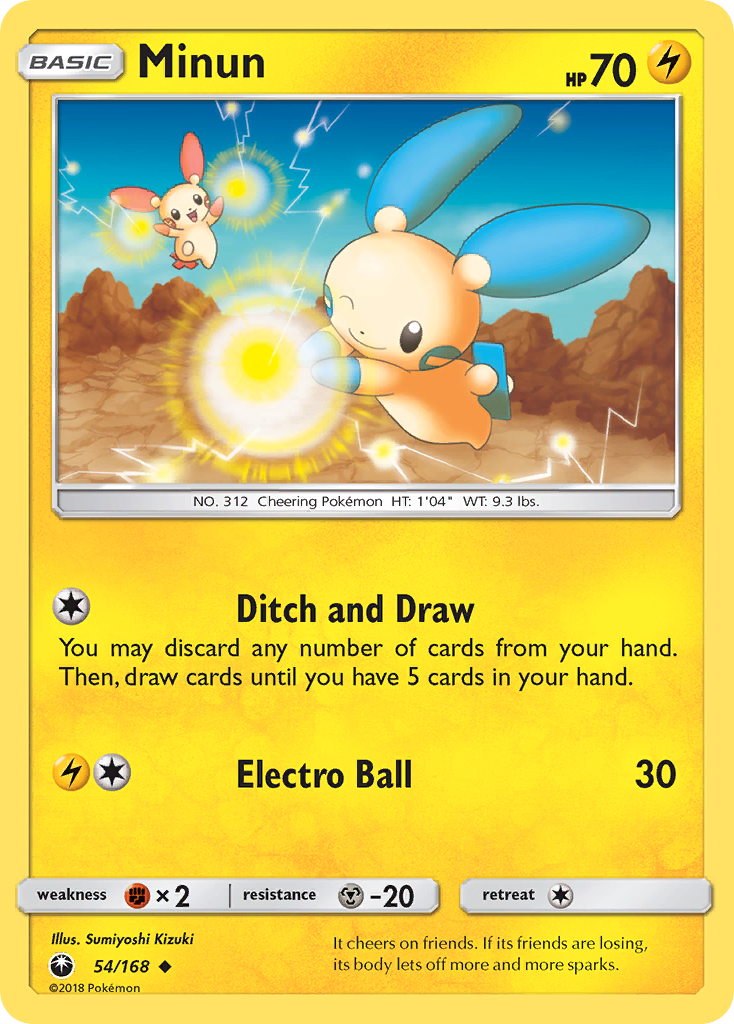 Minun 54/168, Celestial Storm Pokémon card