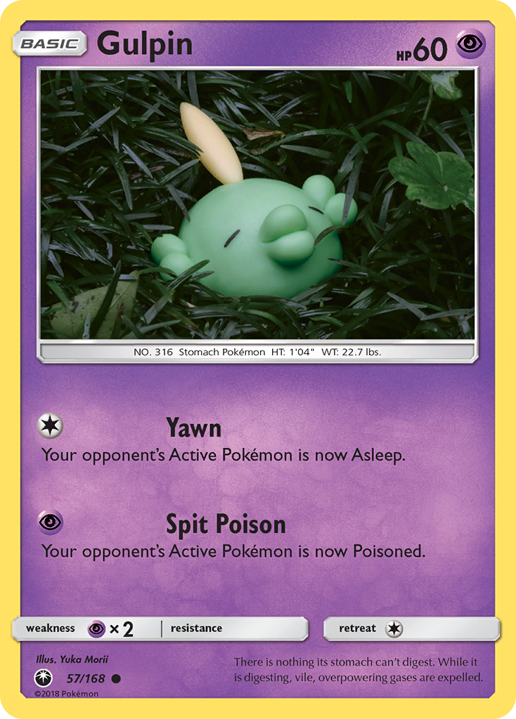 Gulpin 57/168, Celestial Storm Pokémon card