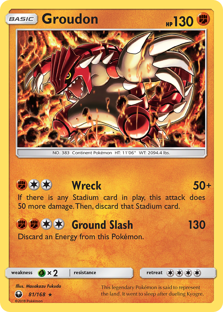 Groudon 81/168, Celestial Storm Pokémon card