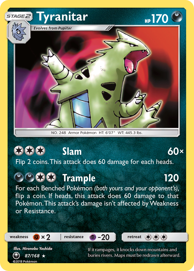 Tyranitar 87/168, Celestial Storm Pokémon card