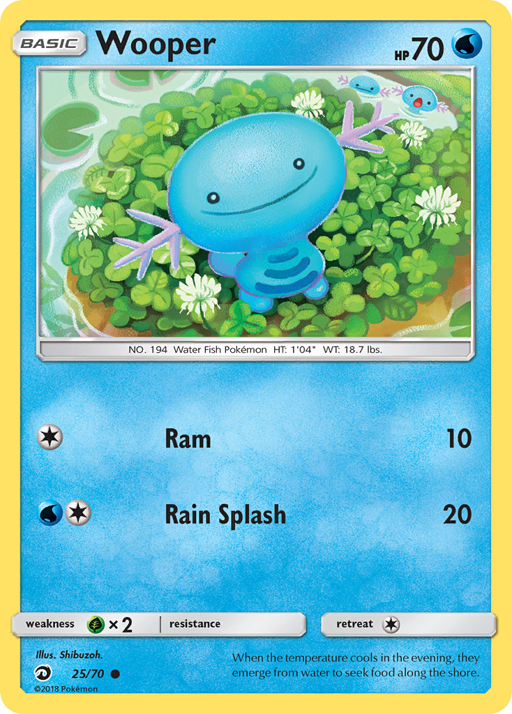 Wooper 25/70, Dragon Majesty Pokémon card