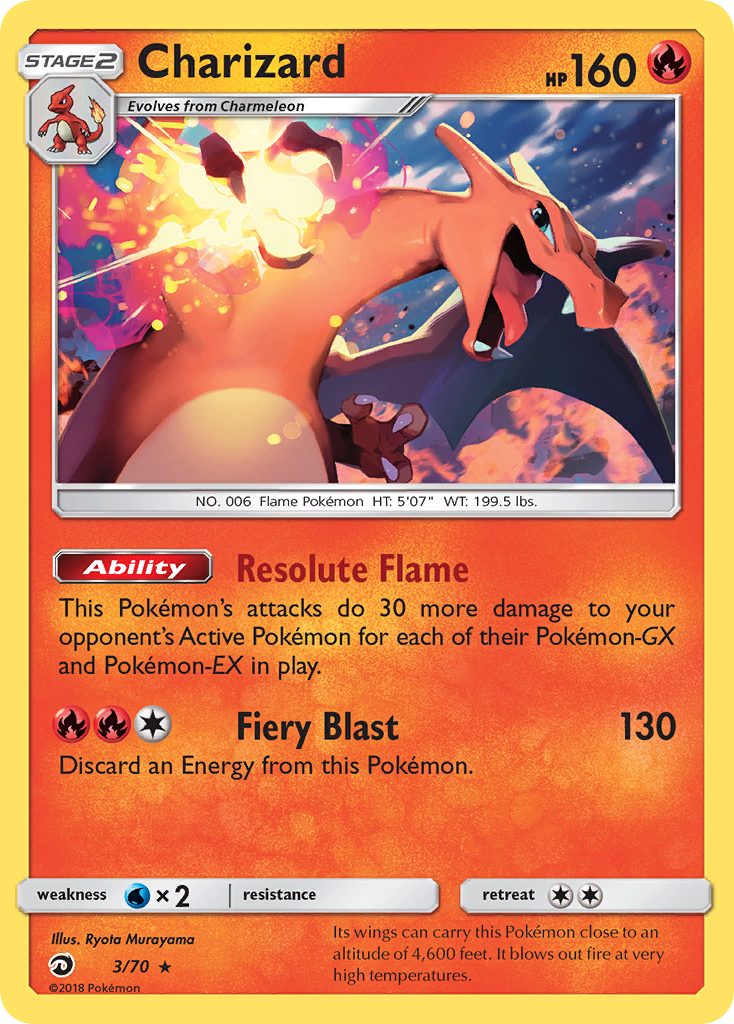 Charizard 3/70, Dragon Majesty Pokémon card