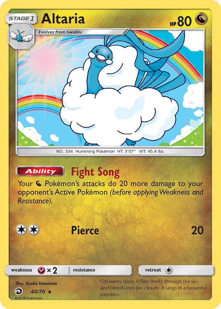 Altaria 40/70, Dragon Majesty Pokémon card