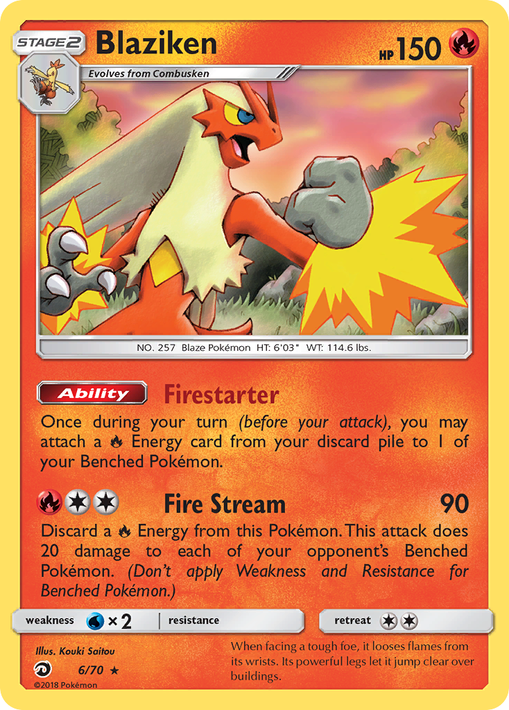 Blaziken 6/70, Dragon Majesty Pokémon card