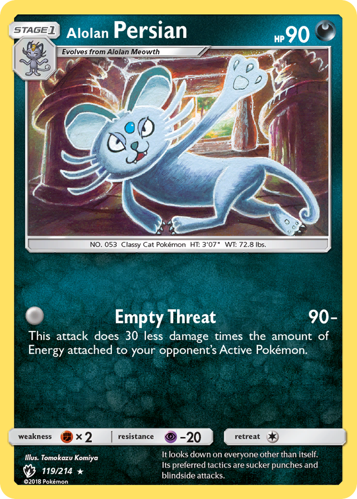 Alolan Persian 119/214, Lost Thunder Pokémon card