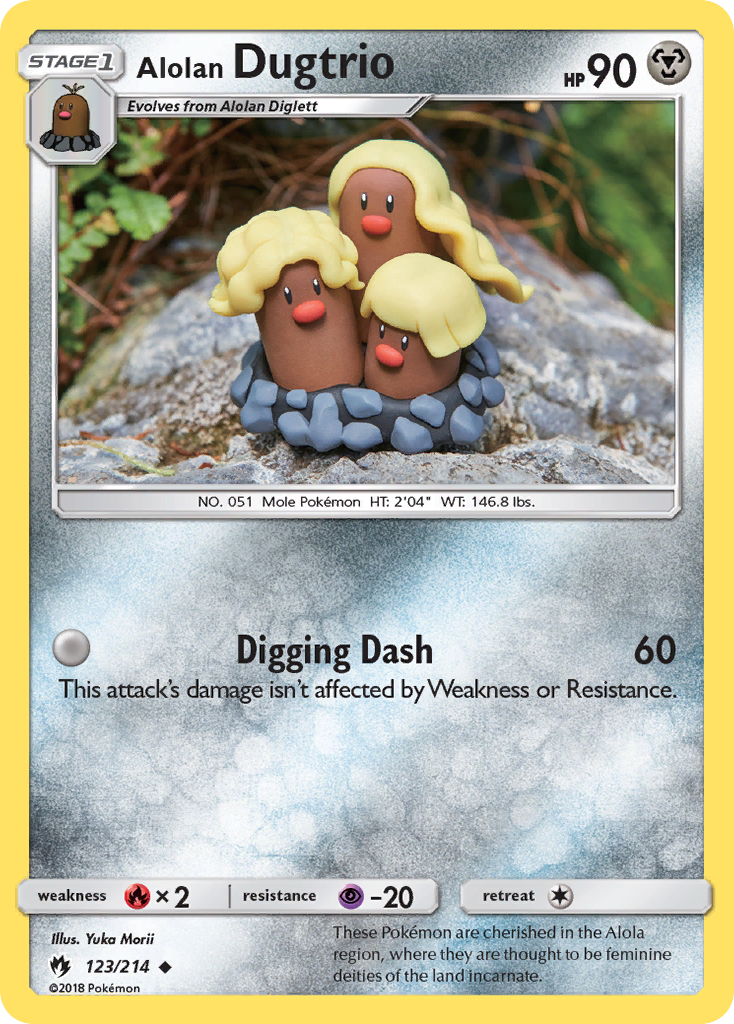 Alolan Dugtrio 123/214, Lost Thunder Pokémon card