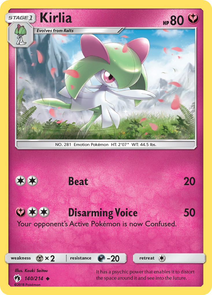 Kirlia 140/214, Lost Thunder Pokémon card