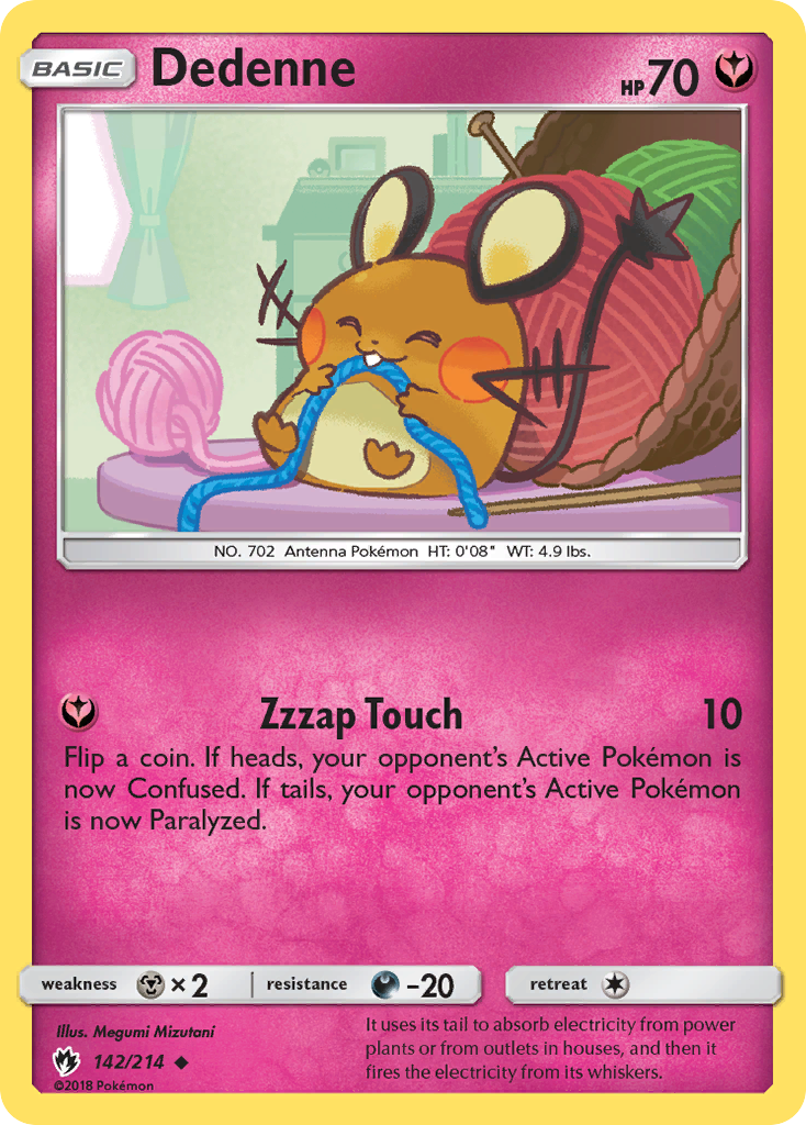 Dedenne 142/214, Lost Thunder Pokémon card