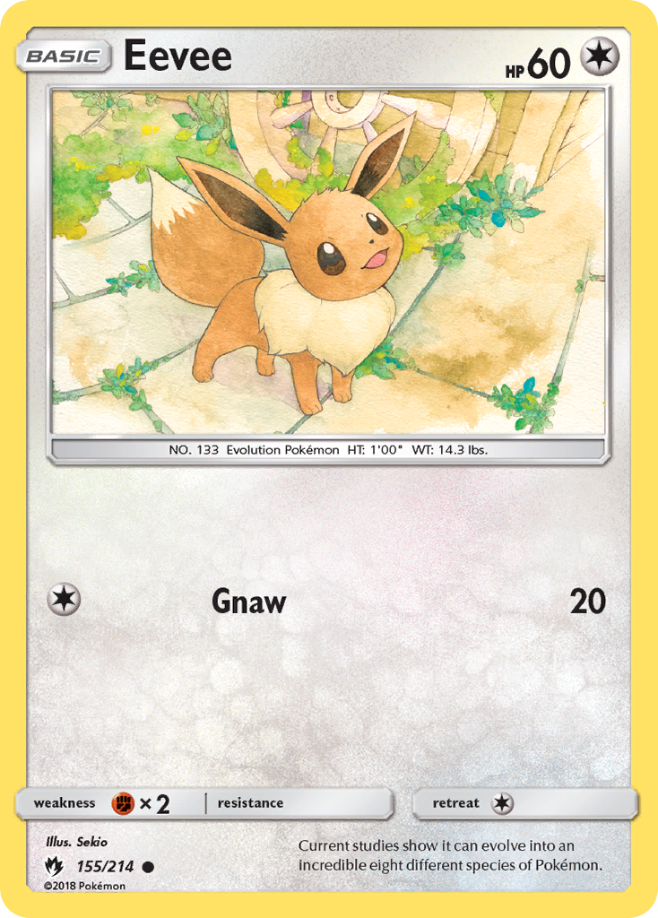 Eevee 155/214, Lost Thunder Pokémon card