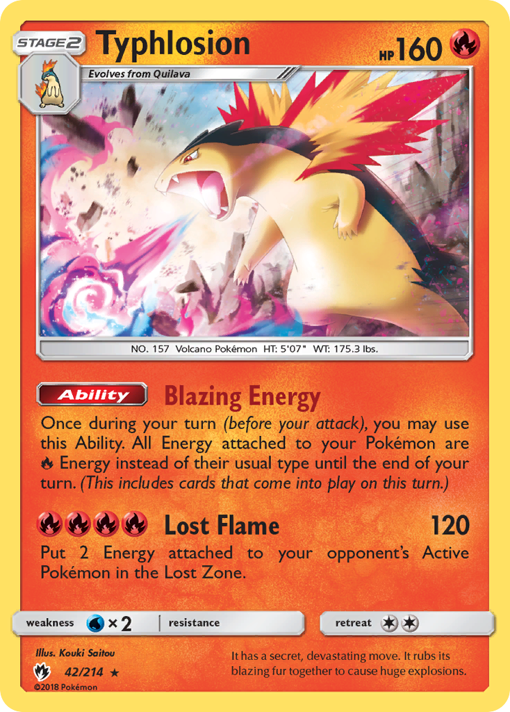 Typhlosion 42/214, Lost Thunder Pokémon card