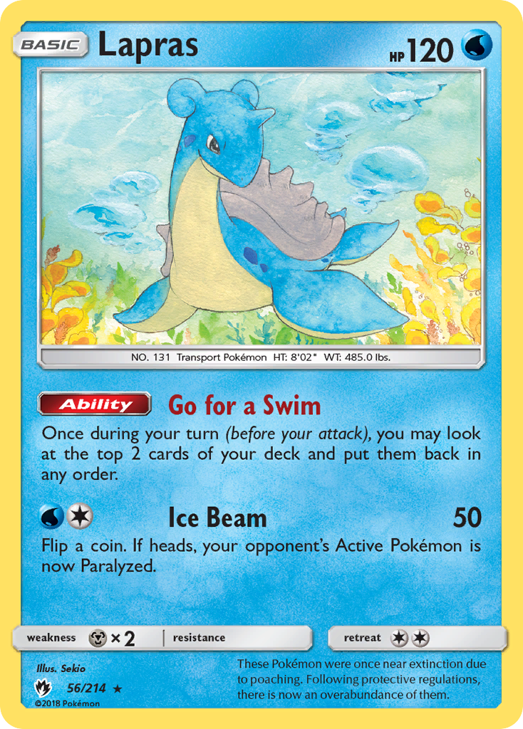 Lapras 56/214, Lost Thunder Pokémon card