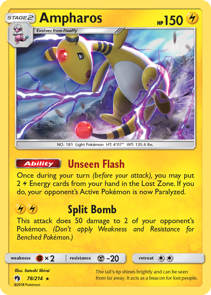 Ampharos 78/214, Lost Thunder Pokémon card