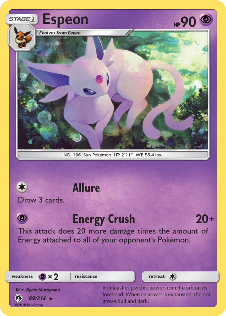 Espeon 89/214, Lost Thunder Pokémon card
