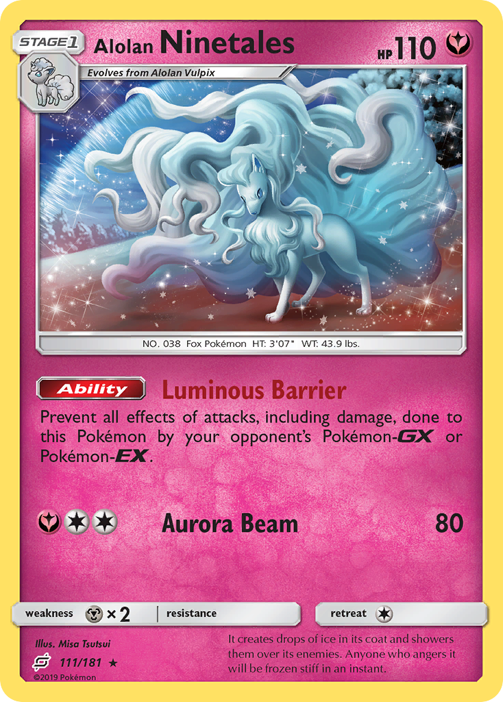 Alolan Ninetales 111/181, Team Up Pokémon card