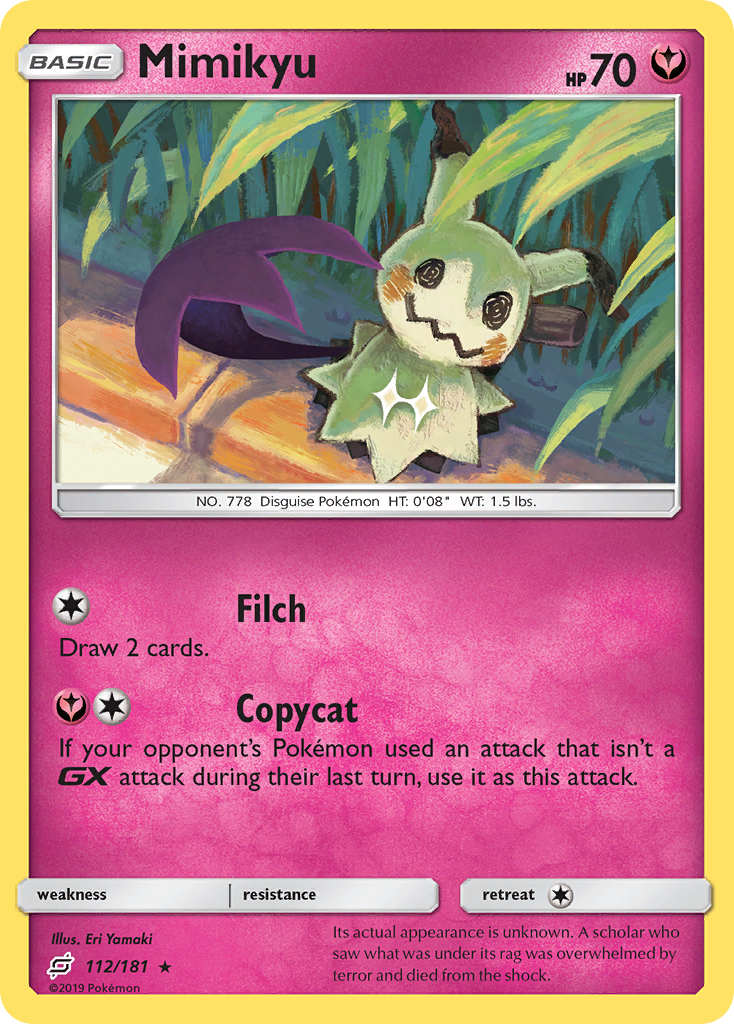 Mimikyu 112/181, Team Up Pokémon card