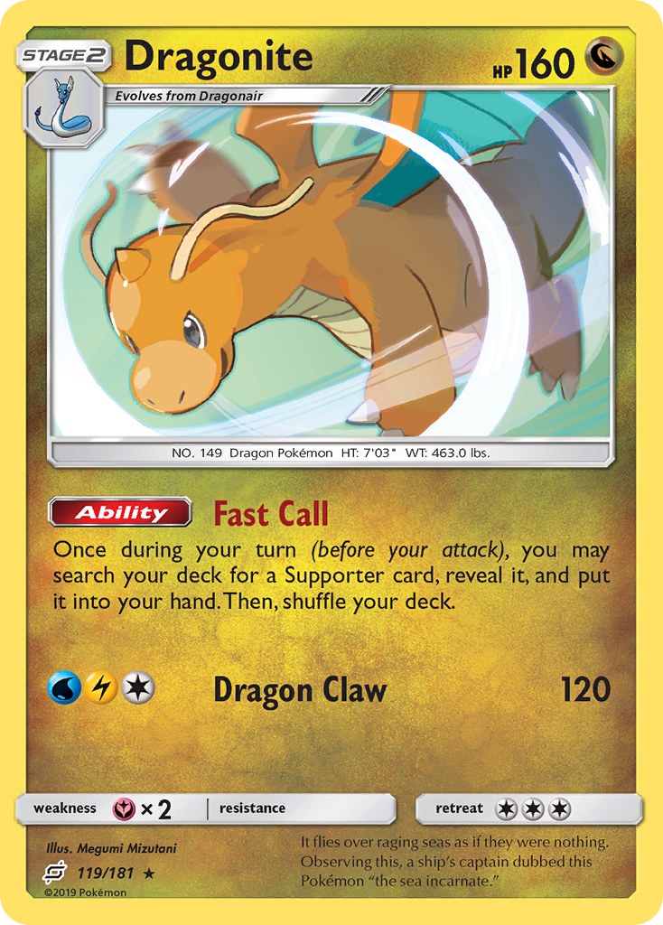 Dragonite 119/181, Team Up Pokémon card