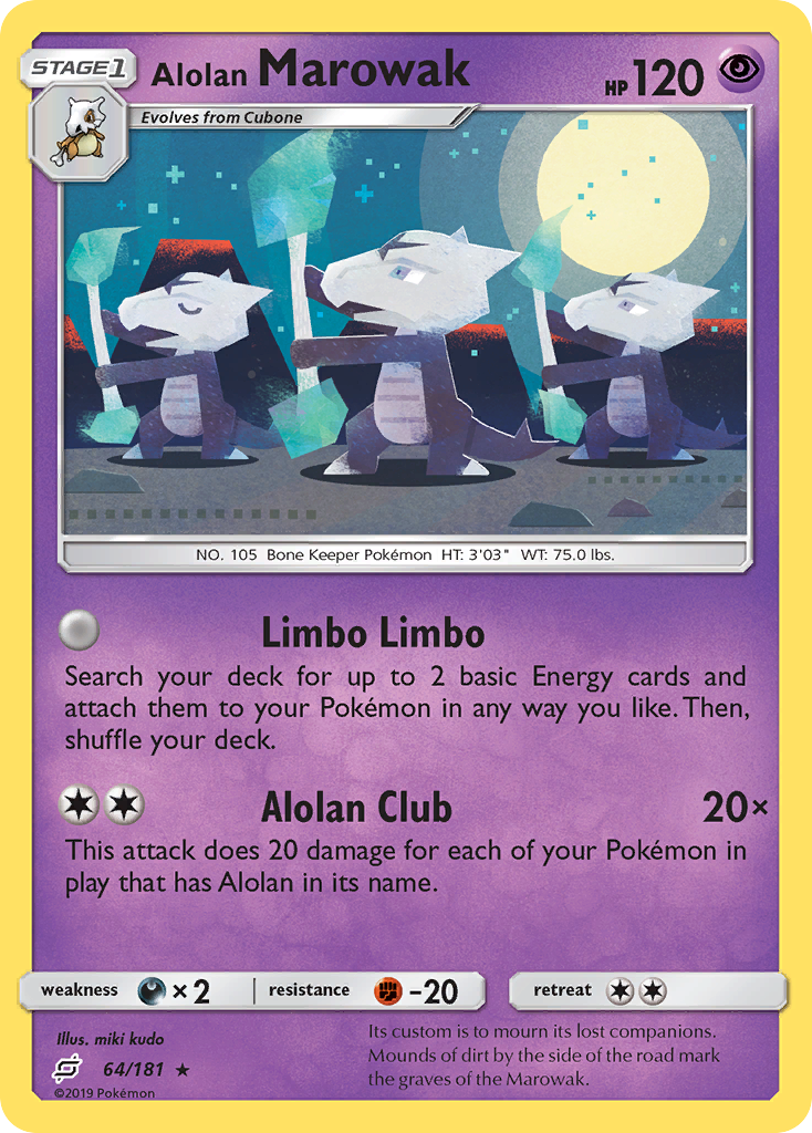 Alolan Marowak 64/181, Team Up Pokémon card