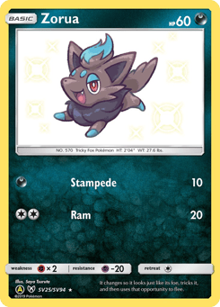 Zorua SV25, Hidden Fates Shiny Vault