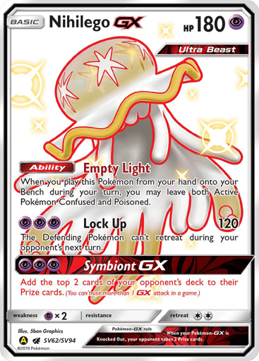 Nihilego-GX SV62 from Hidden Fates Shiny Vault