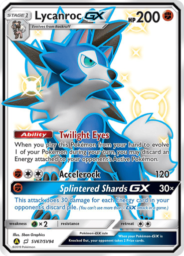 Lycanroc-GX SV67 from Hidden Fates Shiny Vault