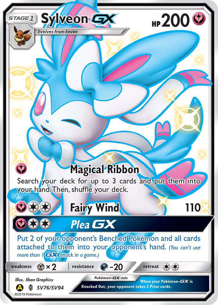 Sylveon-GX SV76, Hidden Fates Shiny Vault Pokémon card
