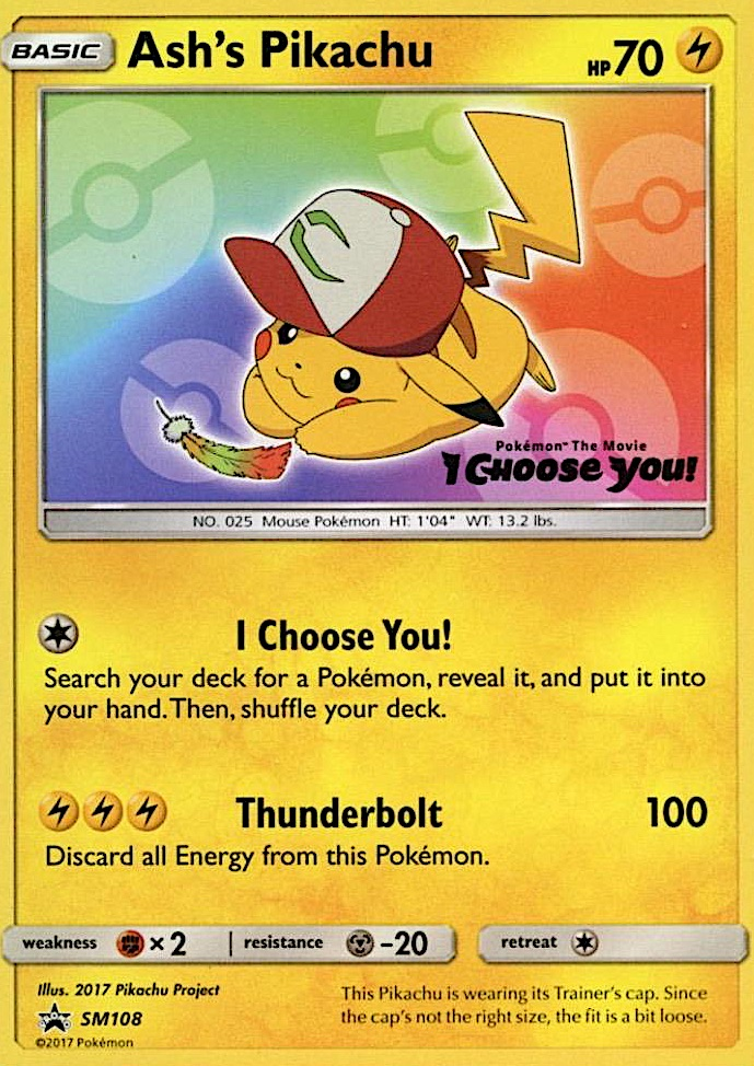 Ash's Pikachu SM108, SM Black Star Promos Pokémon card