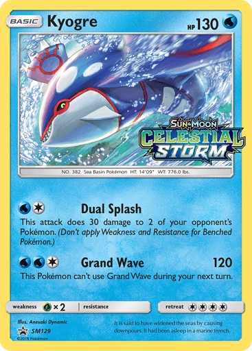Kyogre SM129 from SM Black Star Promos