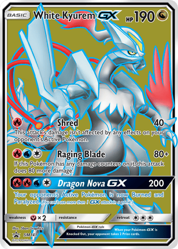 White Kyurem-GX SM141 from SM Black Star Promos