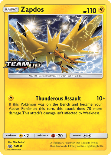 Zapdos SM159 from SM Black Star Promos