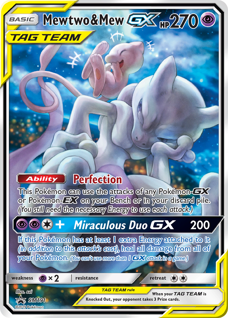 Mewtwo & Mew-GX SM191, SM Black Star Promos Pokémon card