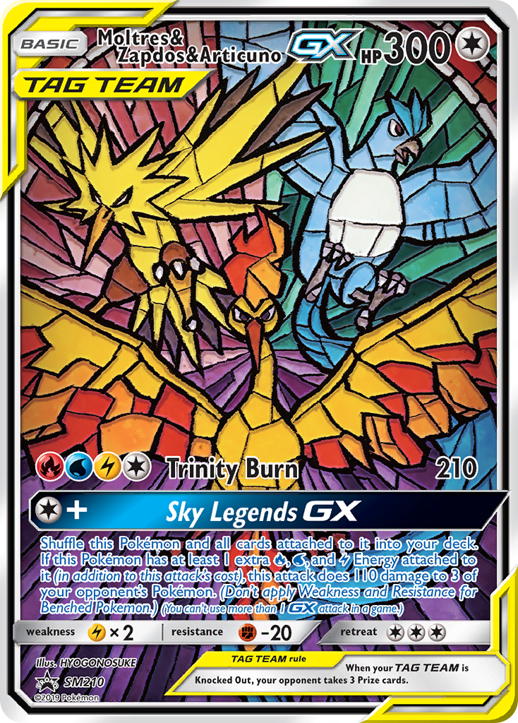 Moltres & Zapdos & Articuno-GX SM210, SM Black Star Promos Pokémon card
