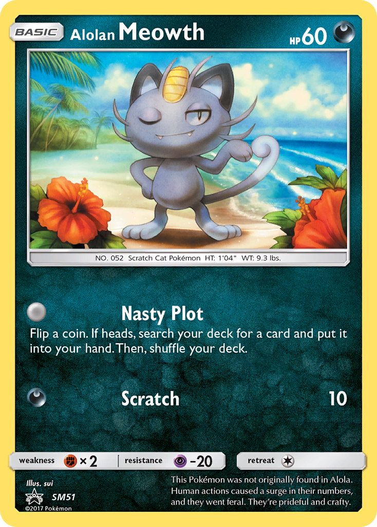 Alolan Meowth SM51, SM Black Star Promos Pokémon card