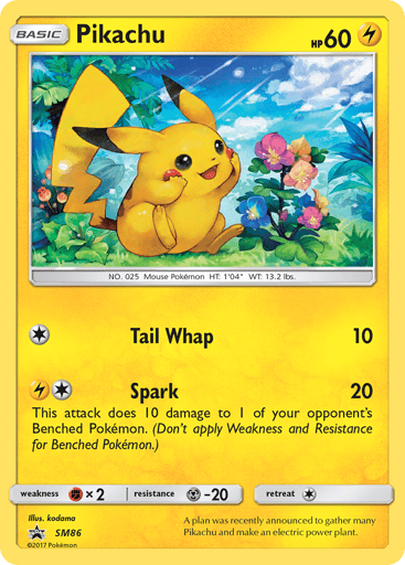 Pikachu SM86 from SM Black Star Promos