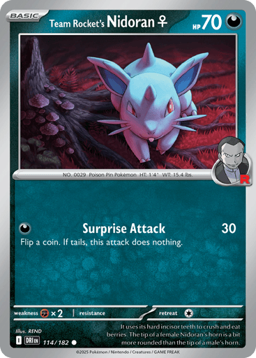 Team Rocket's Nidoran♀ 114/182 from Destined Rivals