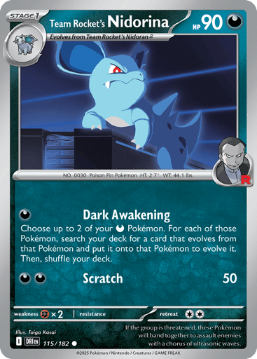 Team Rocket's Nidorina 115/182 from Destined Rivals