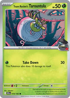 Team Rocket's Tarountula 19/182 Destined Rivals