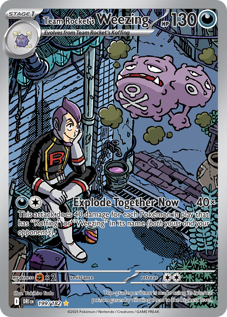 Team Rocket's Weezing 199/182, Destined Rivals Pokémon card