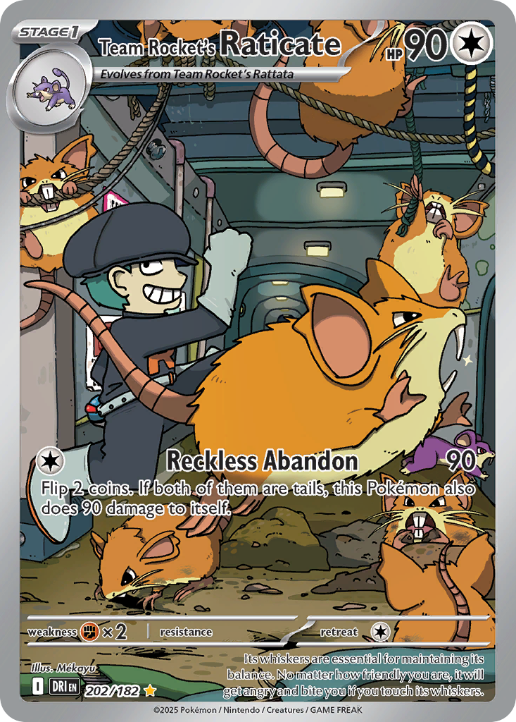 Team Rocket's Raticate 202/182, Destined Rivals Pokémon card