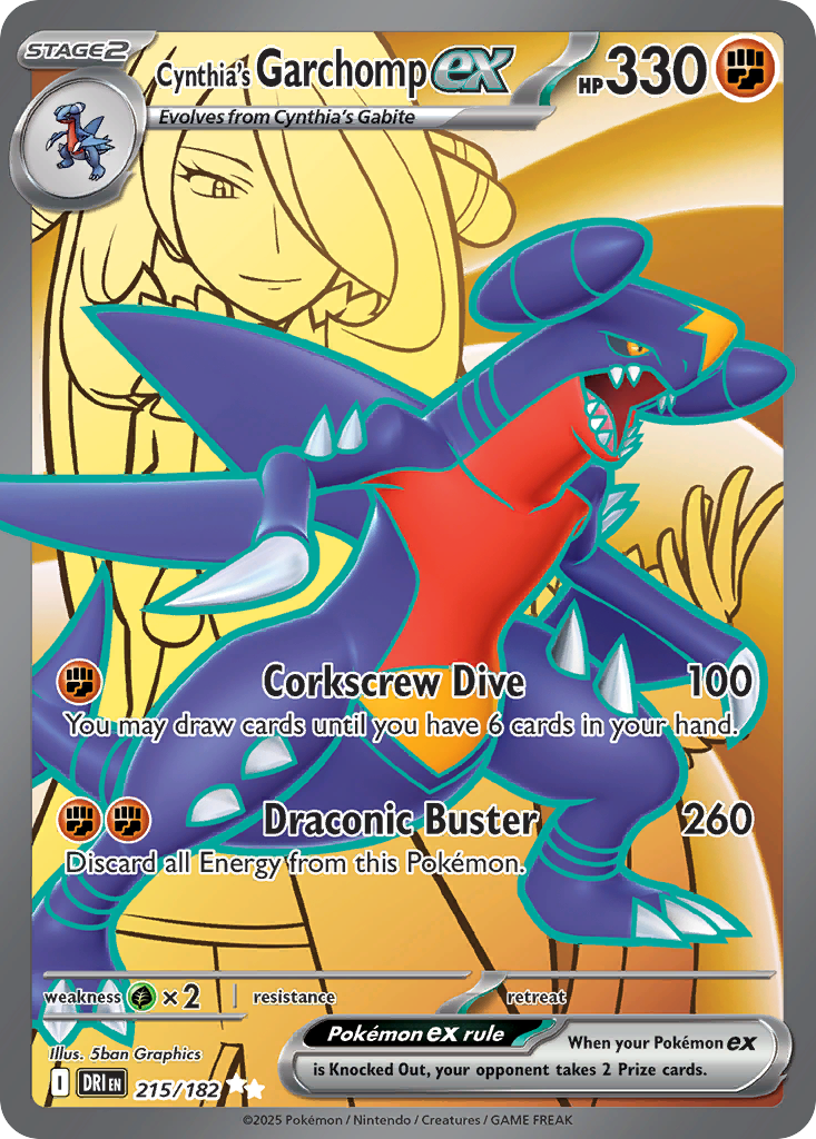 Cynthia's Garchomp ex 215/182, Destined Rivals Pokémon card