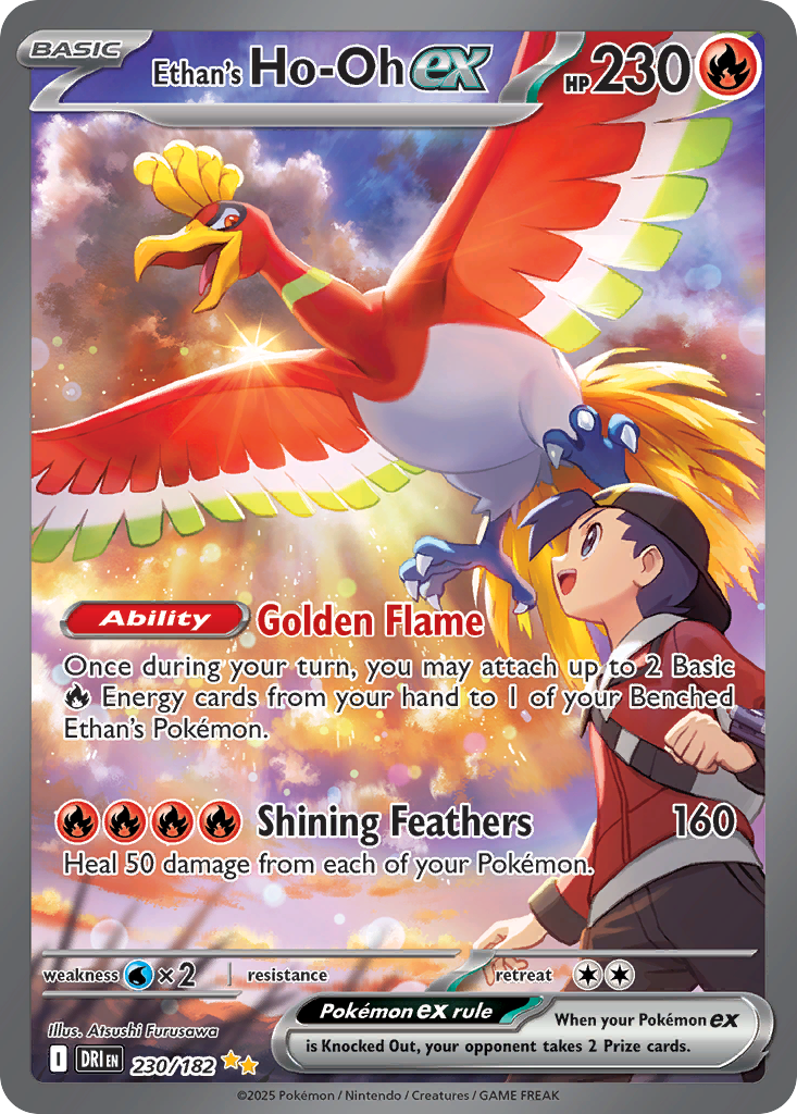 Ethan's Ho-Oh ex 230/182, Destined Rivals Pokémon card
