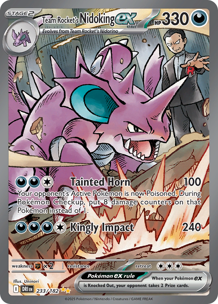 Team Rocket's Nidoking ex 233/182, Destined Rivals Pokémon card